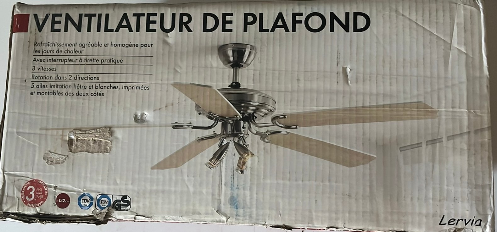 Ventilateur de plafond Lervia, Enlèvement, Neuf