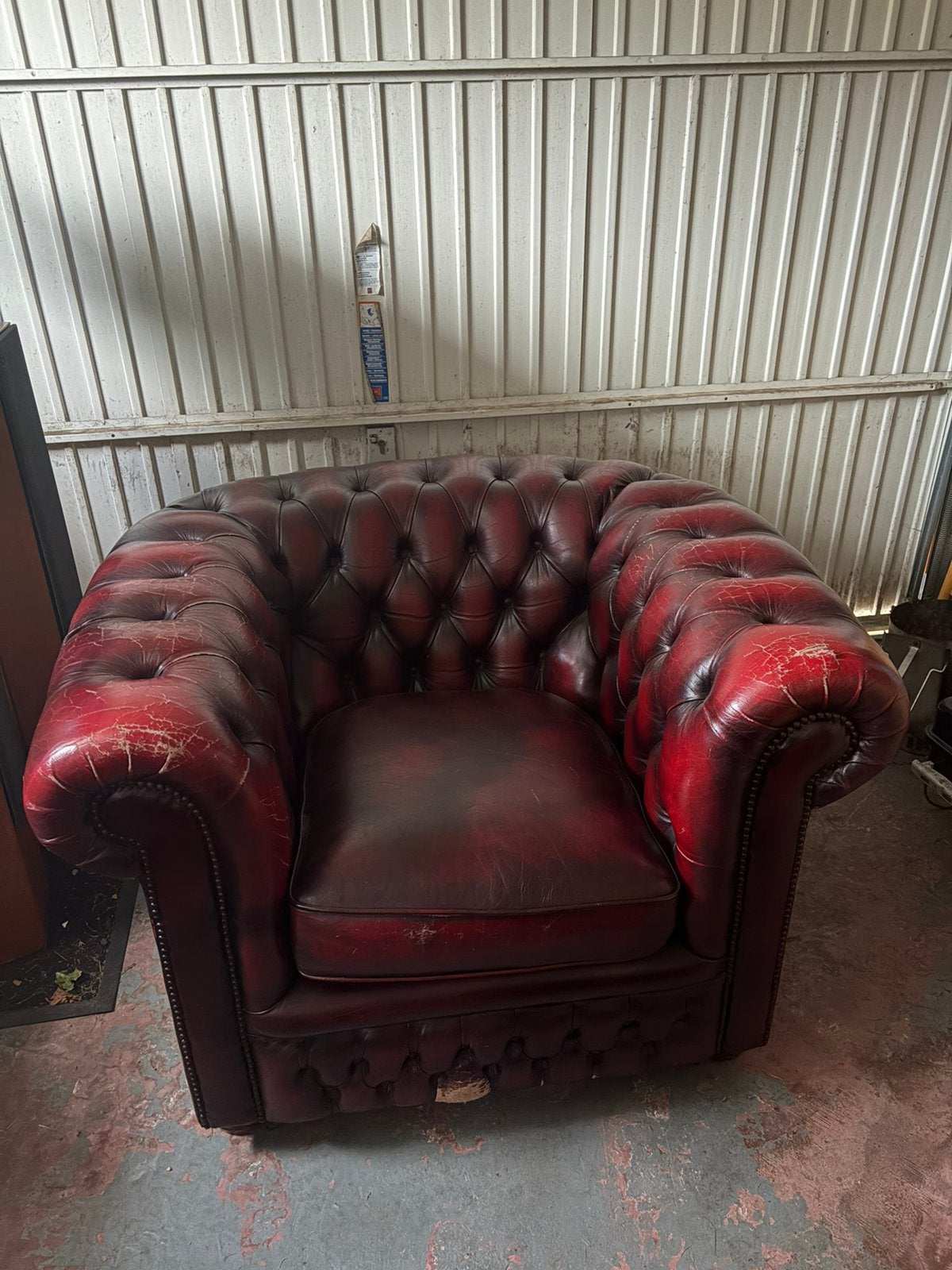 Vintage Chesterfield Clubfauteuil – Springvale – Oxblood, Enlèvement, Utilisé, Cuir