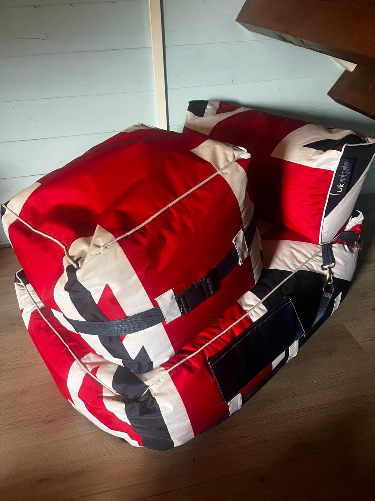 Union jack zitzak met poef, Ophalen, Zo goed als nieuw, Zitzak