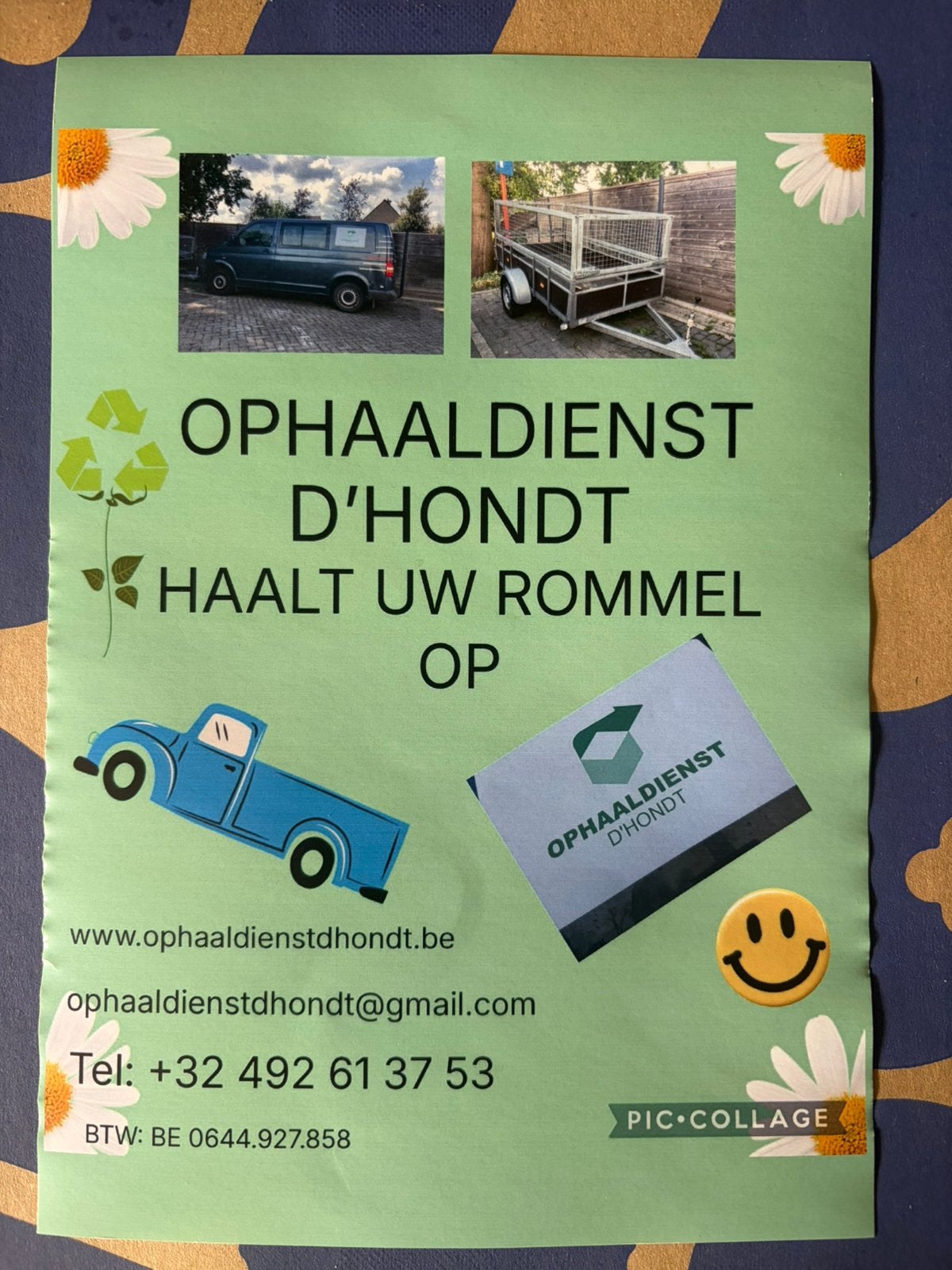 OPHAALDIENSTDHONDT HAALT UW ROMMEL OP!, Diversen, Ophalen