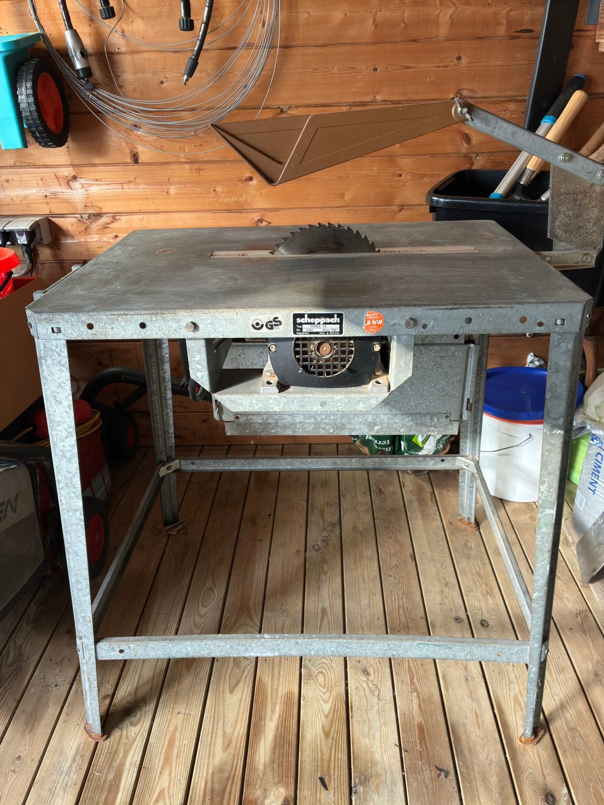 Scheppach tafelcirkelzaag met 315mm zaagblad, Doe-het-zelf en Bouw, Ophalen, Gebruikt, 70 tot 120 cm