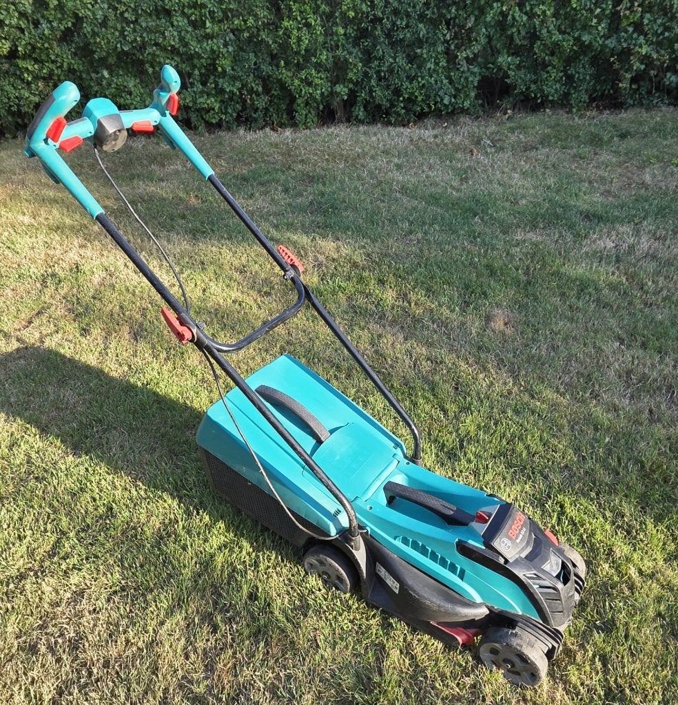 grasmaaier Bosch Rotak 32 LI accu gazonmaaier, Tuin en Terras, Grasmaaiers, Ophalen, Gebruikt, Accu-grasmaaier, Opvangbak