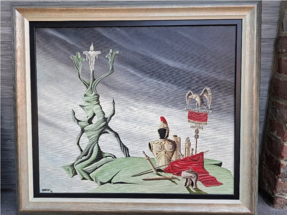huile sur toile vendredi malsain signe francis wuillot 88, Enlèvement, Toile