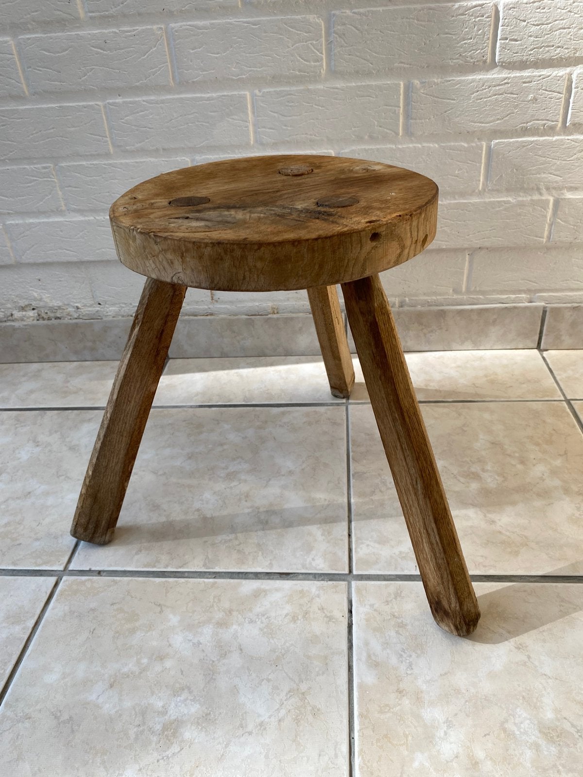 Houten krukje vintage, Ophalen, Gebruikt, Hout