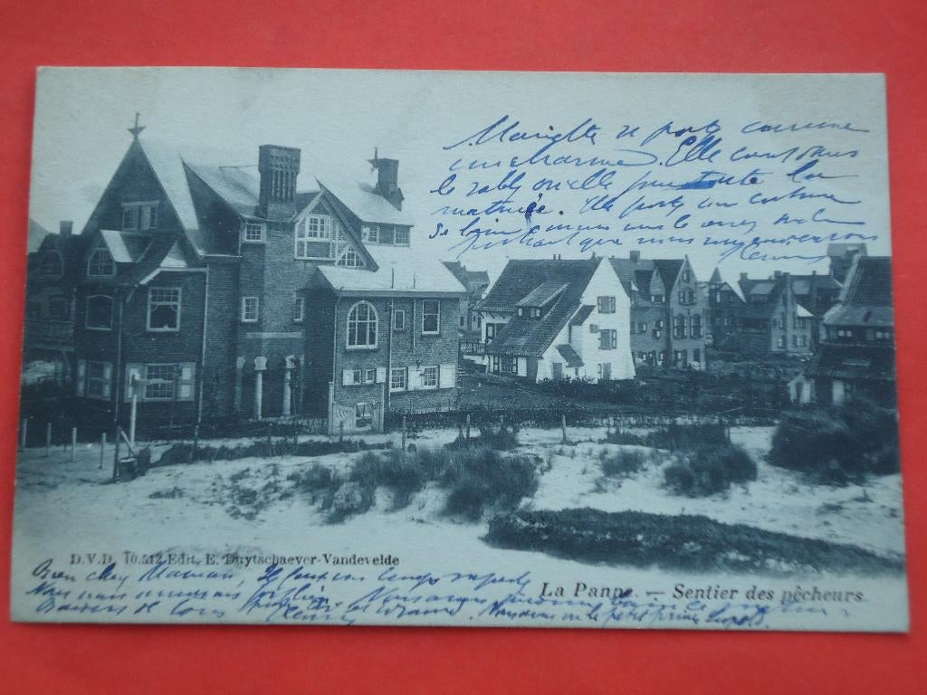 De Panne - La Panne Sentier des pêcheurs, Collections, Cartes postales | Belgique, Enlèvement ou Envoi, Avant 1920, Affranchie