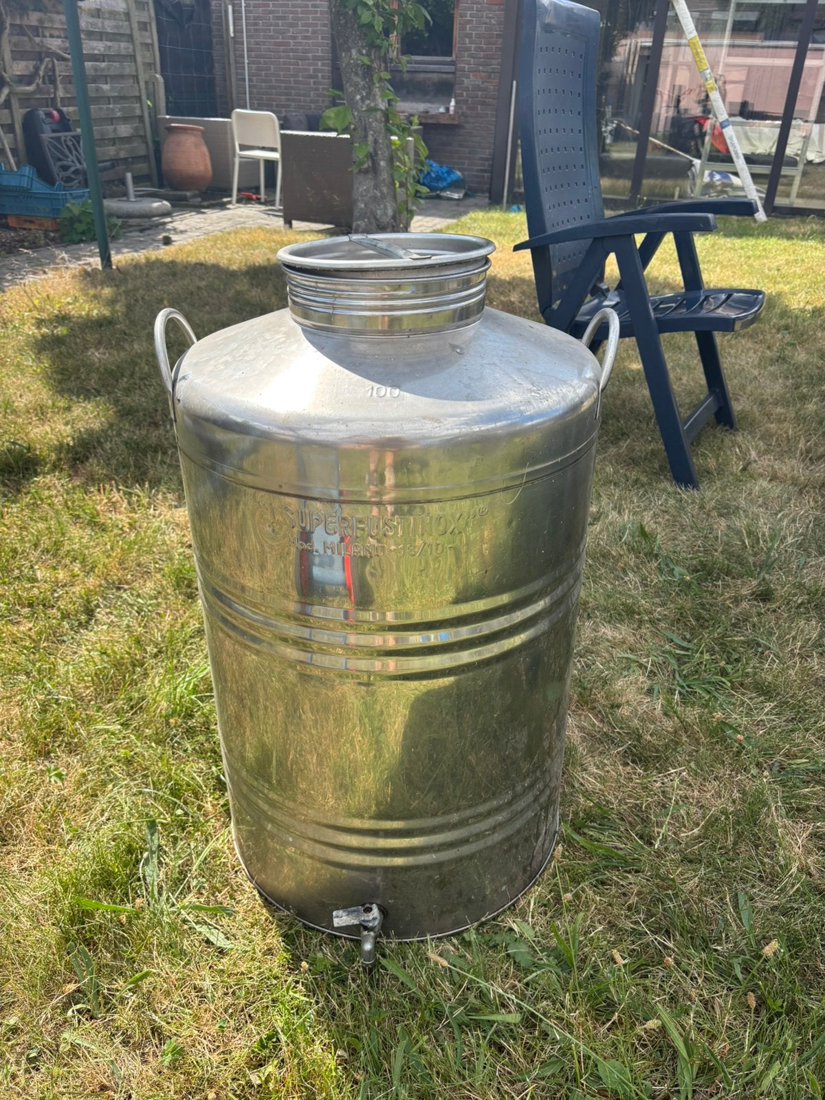 Vergistingsvat 100l RVS, Ophalen, Gebruikt