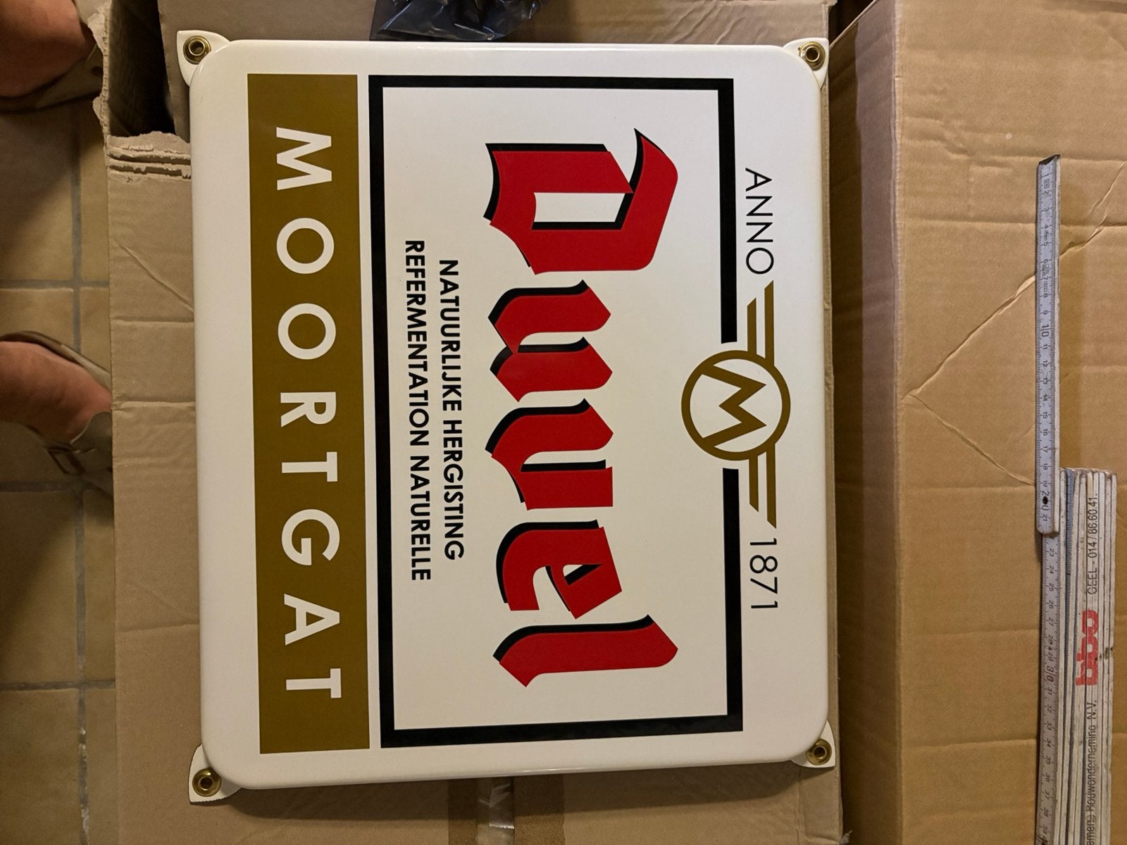 Emaille bord duvel, Ophalen, Zo goed als nieuw, Reclamebord, Plaat of Schild, Duvel
