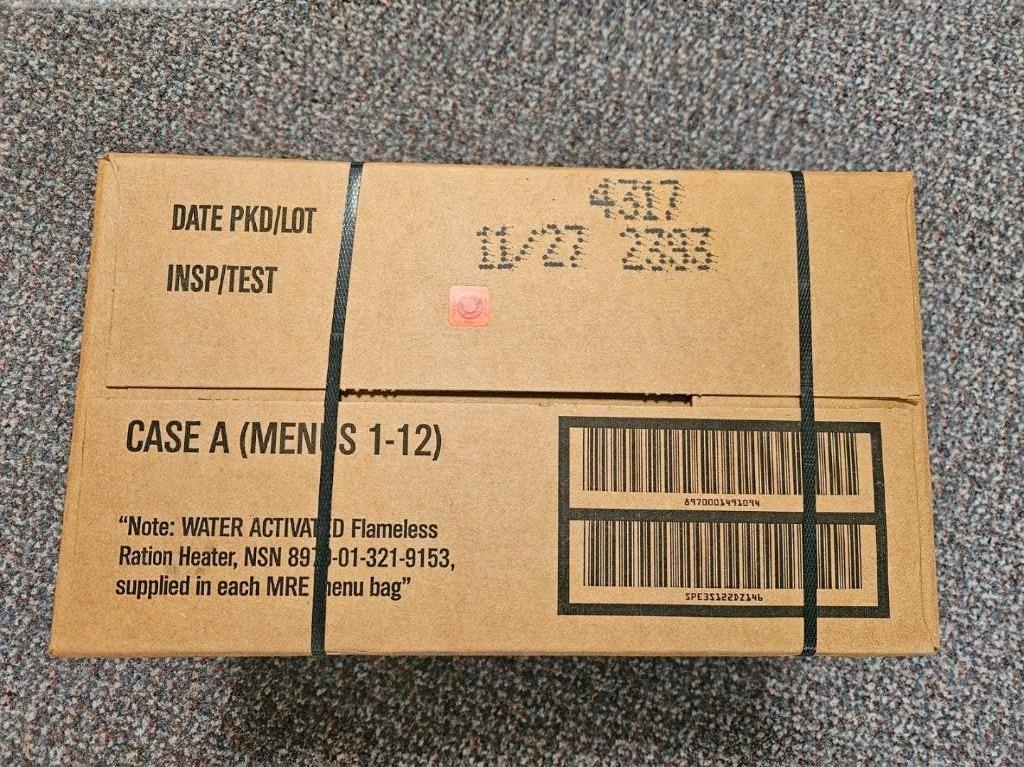 US MRE rantsoenen (doos, 12 stuks), Verzamelen, Militaria | Algemeen, Overige soorten, Overige typen, Ophalen of Verzenden