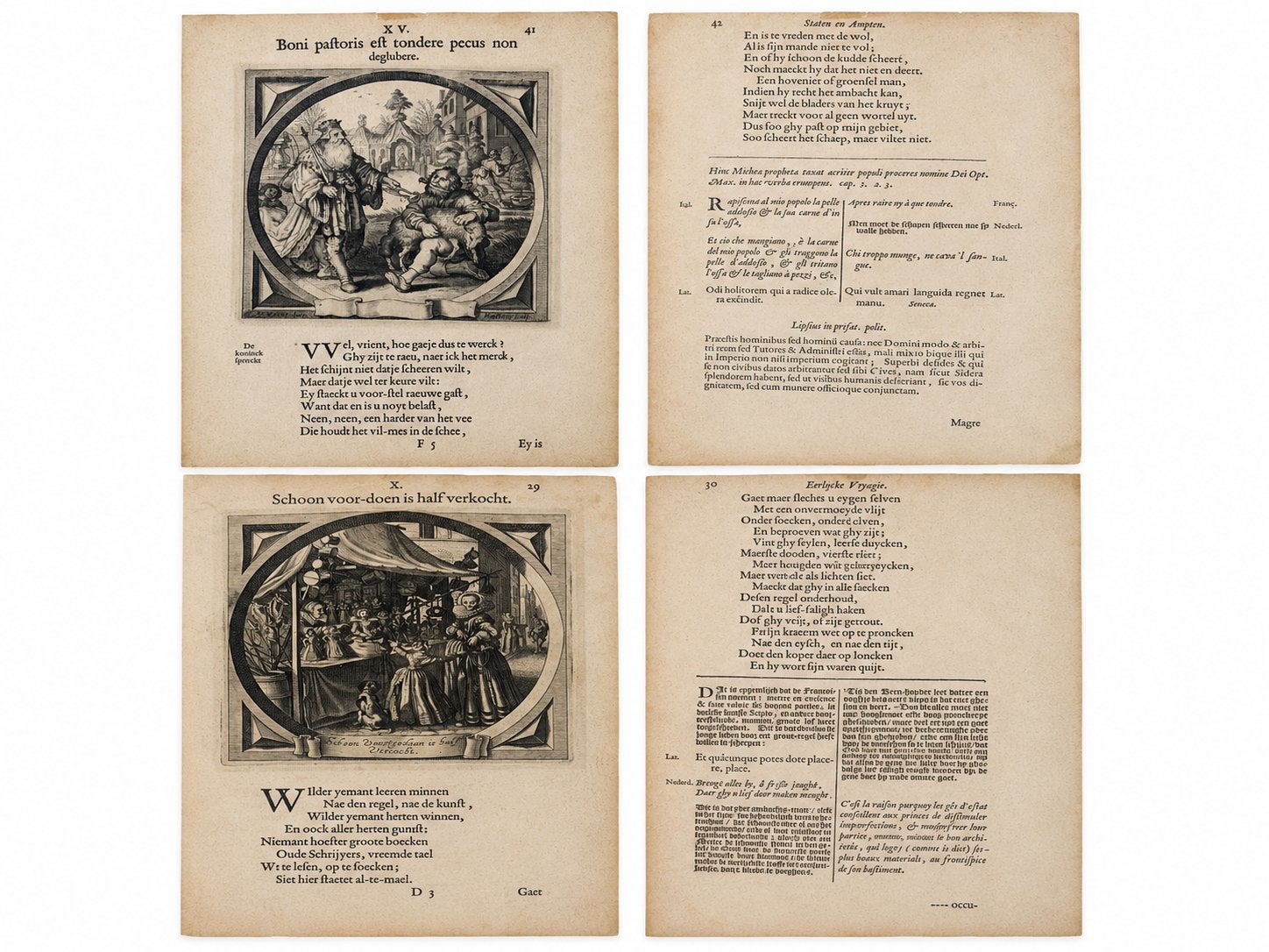 Originele 17e-eeuwse Embleemgravure, Antiek en Kunst, Antiek | Boeken en Manuscripten, Ophalen of Verzenden