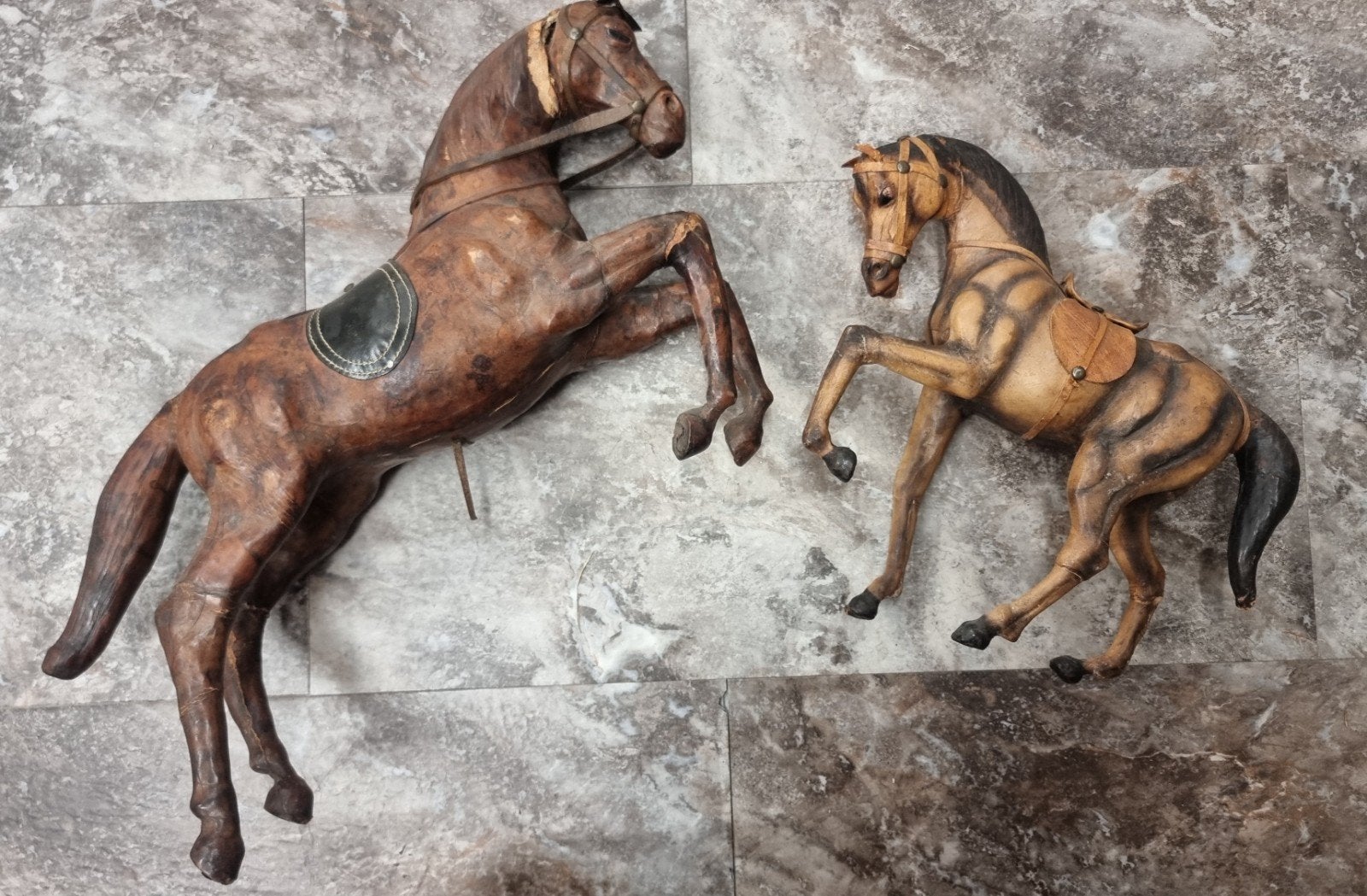 lederen oude paardjes, Antiek en Kunst, Ophalen