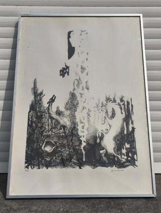 Lithographie signe jan vaerten, Antiek en Kunst, Kunst | Litho's en Zeefdrukken, Ophalen of Verzenden, Lithografie