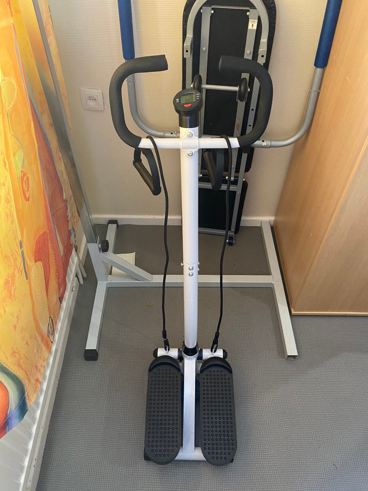 Mini-stepper de fitness avec guidon et élastiques, Sports & Fitness, Enlèvement, Comme neuf