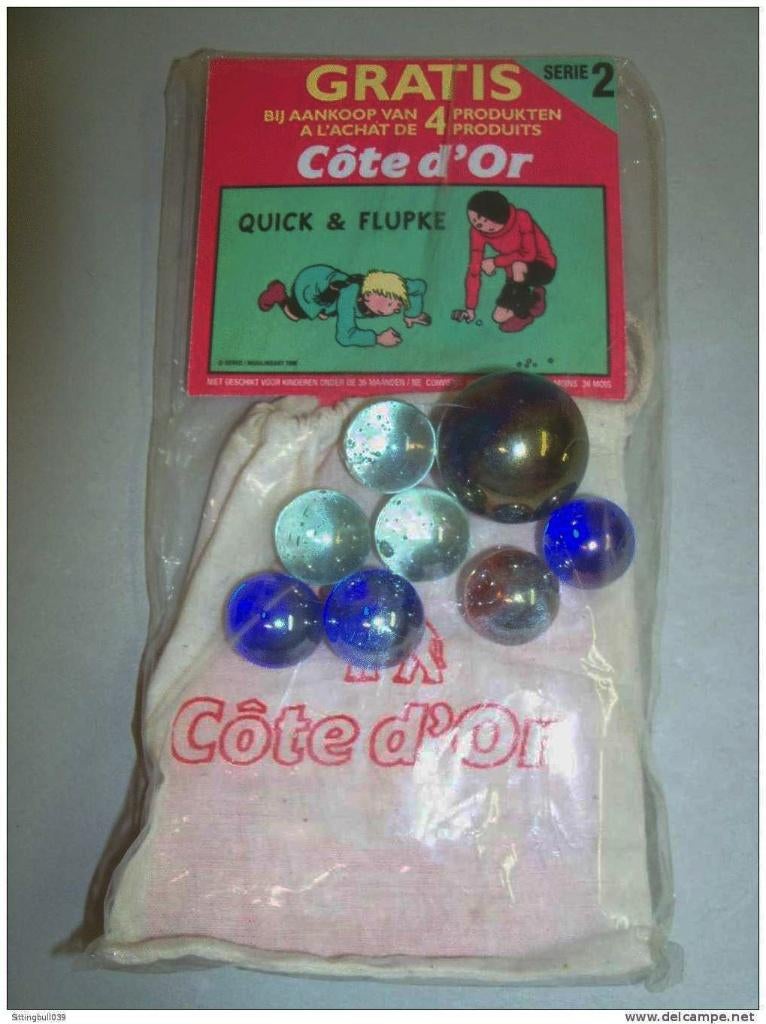 Hergé - Quick & Flupke - Sachet de billes - Côte d'Or, Envoi