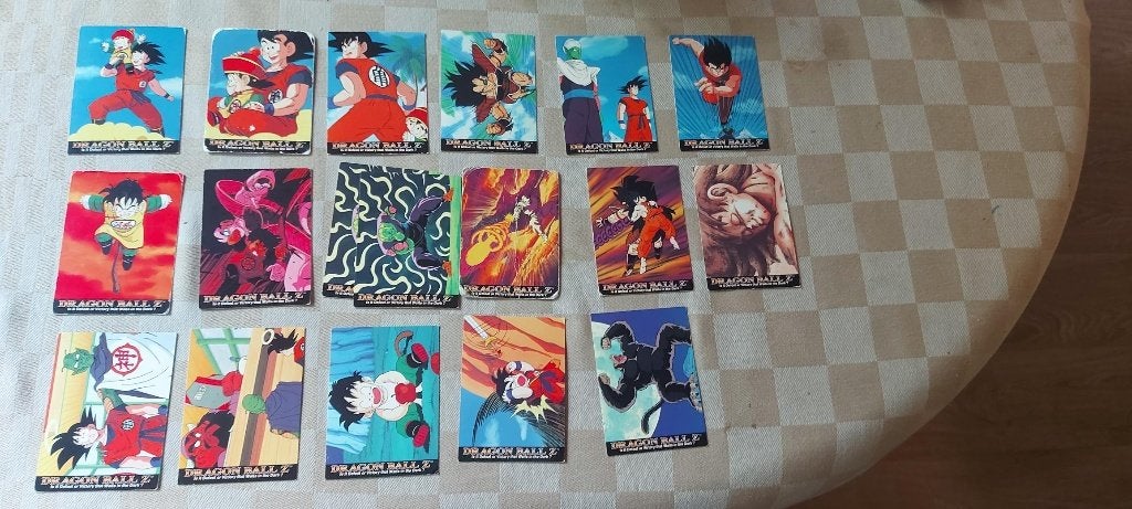18 dragonball z kaarten 1e serie divers origineel, Ophalen of Verzenden, Zo goed als nieuw, Meerdere kaarten