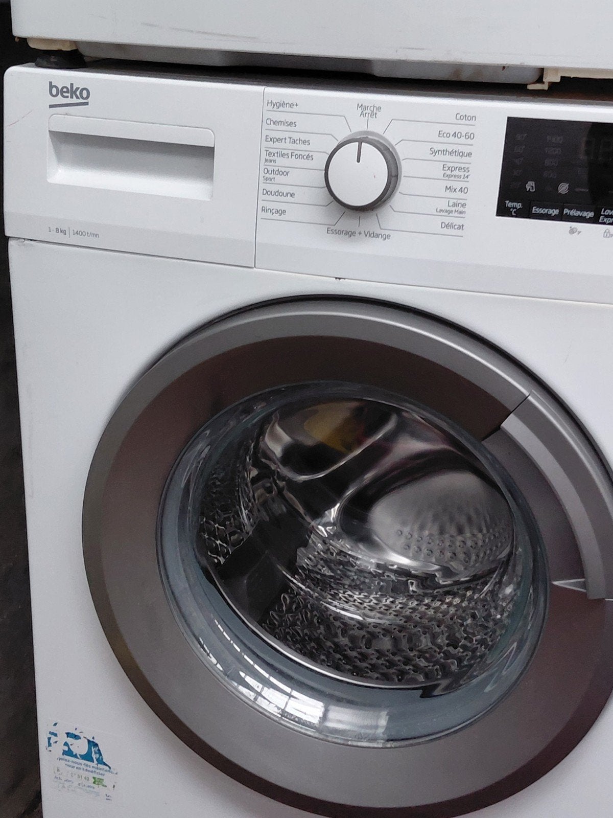 machine a laver beko, 1200 à 1600 tours, 6 à 8 kg, Comme neuf, Chargeur frontal