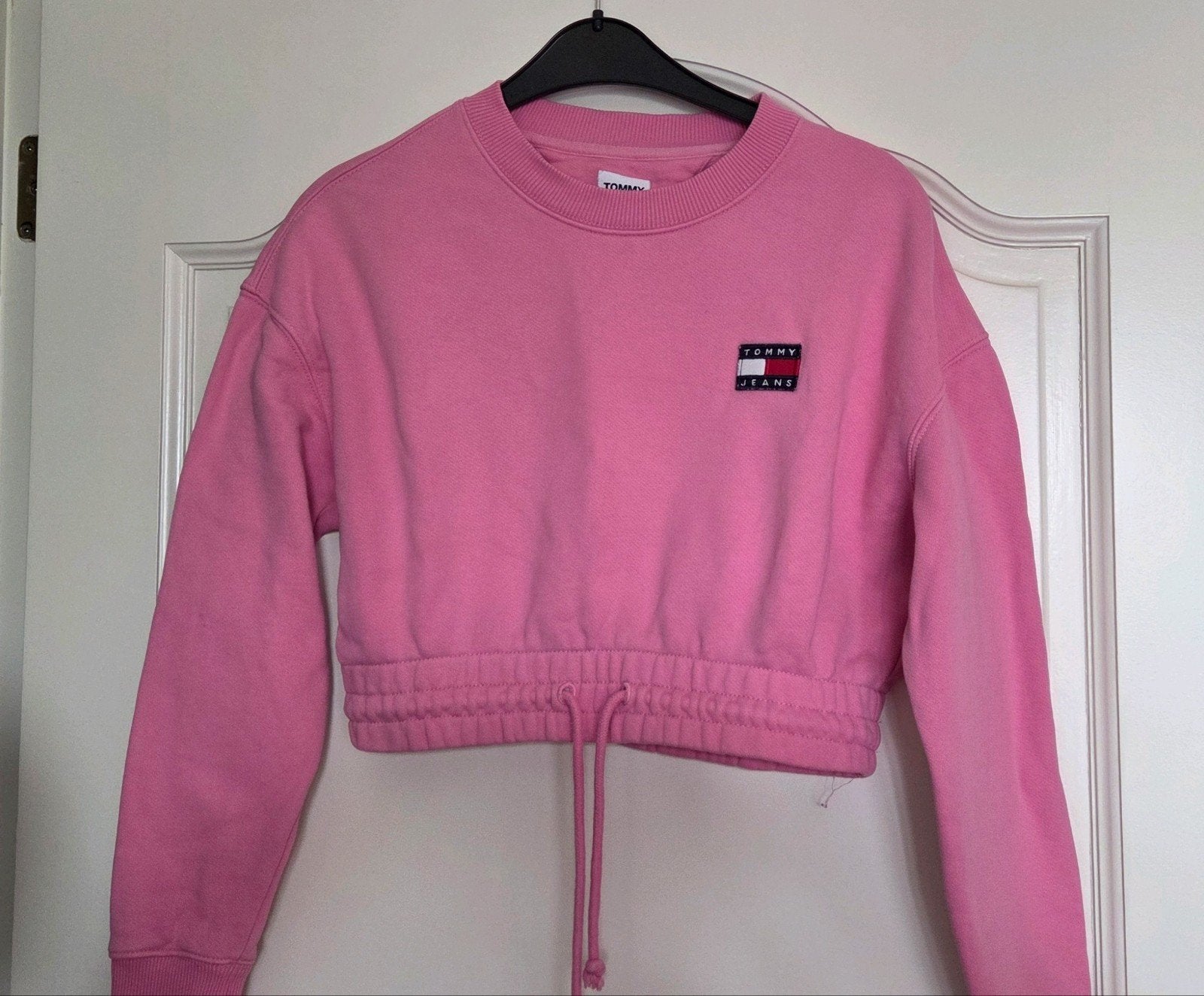 Tommy Jeans Cropped Sweatshirt Roze: Maat S, Ophalen of Verzenden, Zo goed als nieuw, Roze, Maat 36 (S)
