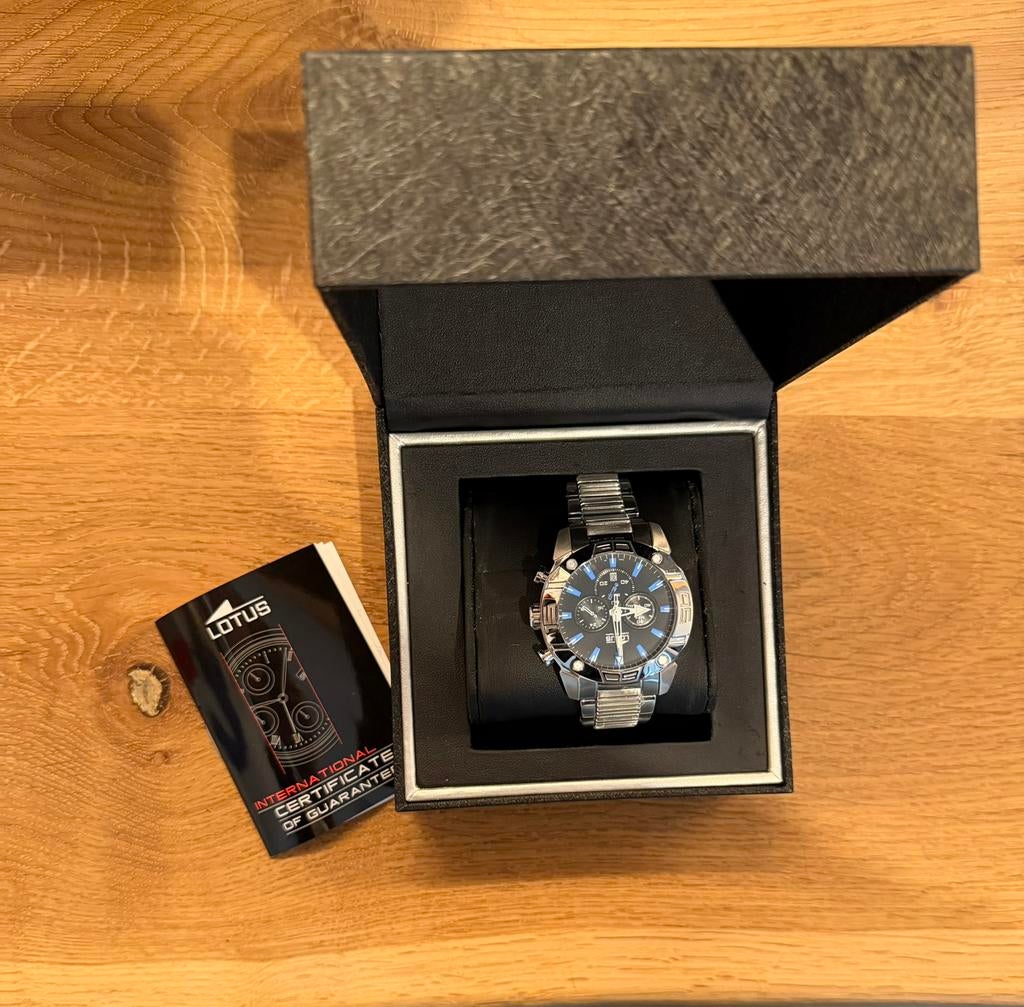 Lotus Chronograaf horloge 15643 – incl doos & certificaat, Ophalen, Staal