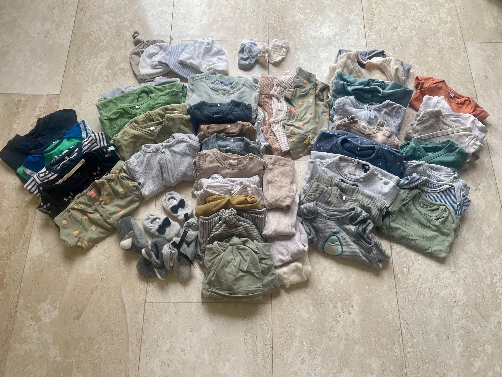Groot pakket babykleding jongen maat 50-56 – newborn – 40st, Enlèvement, Utilisé