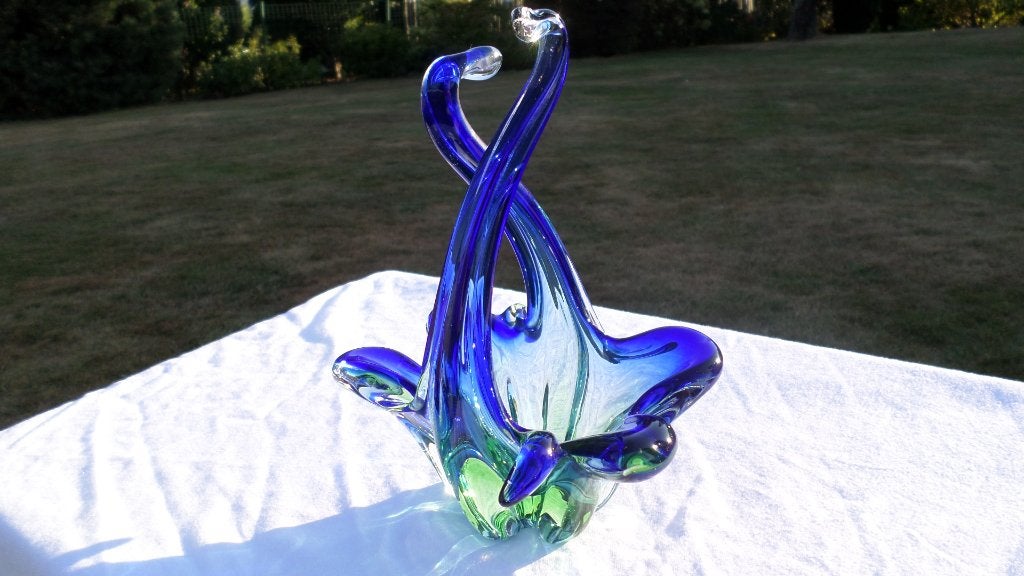 Corbeille vintage en verre de Murano, Antiquités & Art, Antiquités | Verre & Cristal, Enlèvement ou Envoi