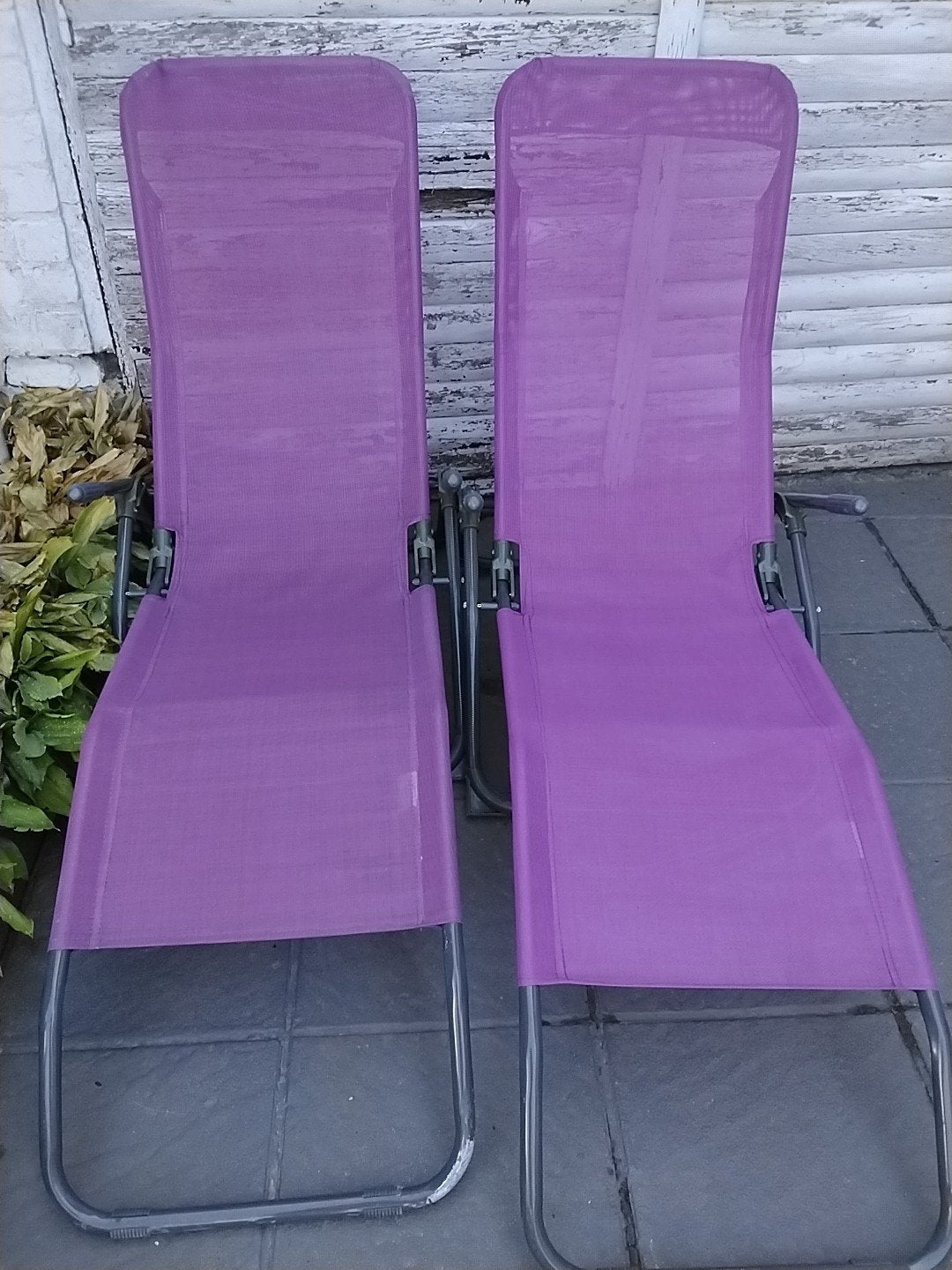 lot de 2 bains de soleil, Tuin en Terras, Ligbedden, Ophalen, Textileen, Verstelbaar