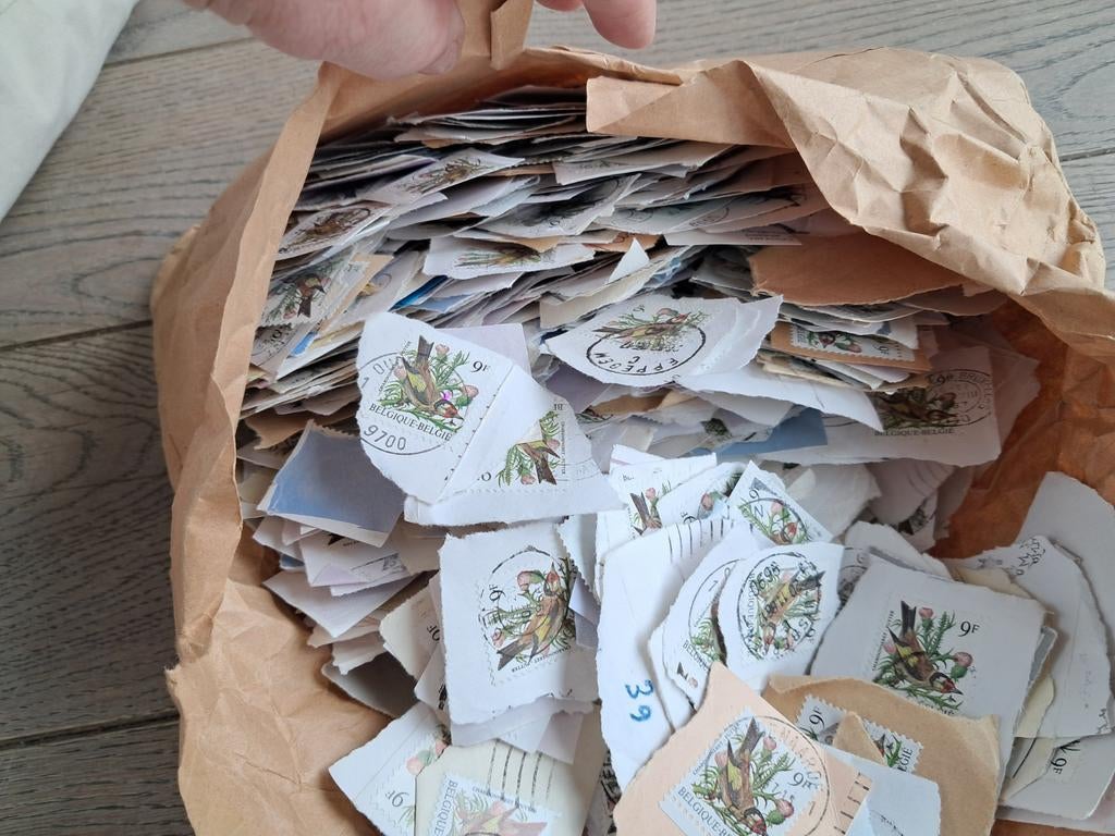 Lot Belgische postzegels met putters 9 fr. allemaal dezelfde, Ophalen of Verzenden