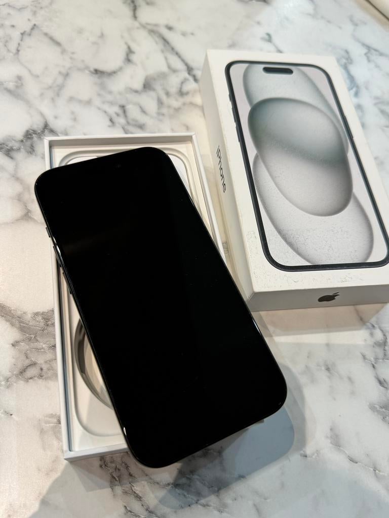 iPhone 15 128GB | Zeer Goede staat | Met doos, Télécoms, Téléphonie mobile | Apple iPhone, 128 GB, IPhone 15, 88 %, Comme neuf