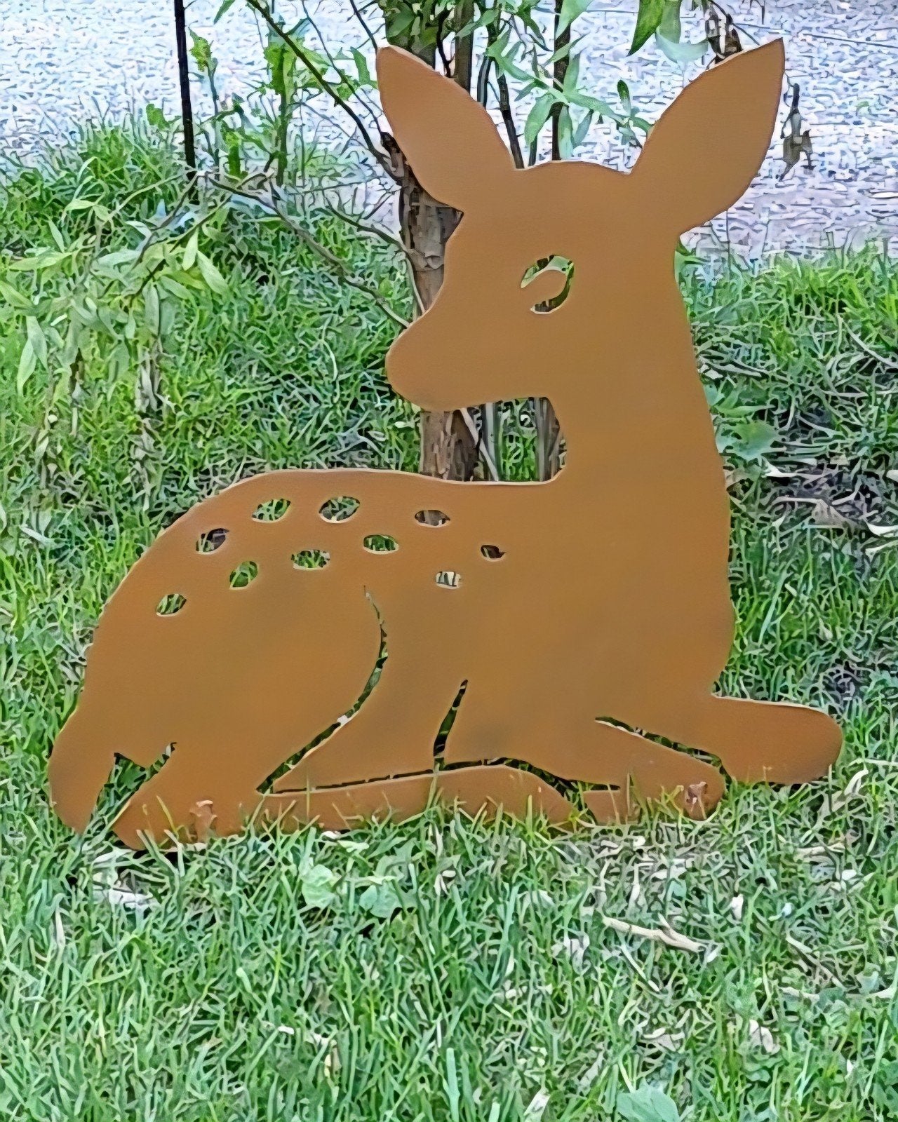 Magnifique décoration de jardin en métal – Faon / Biche ?, Enlèvement