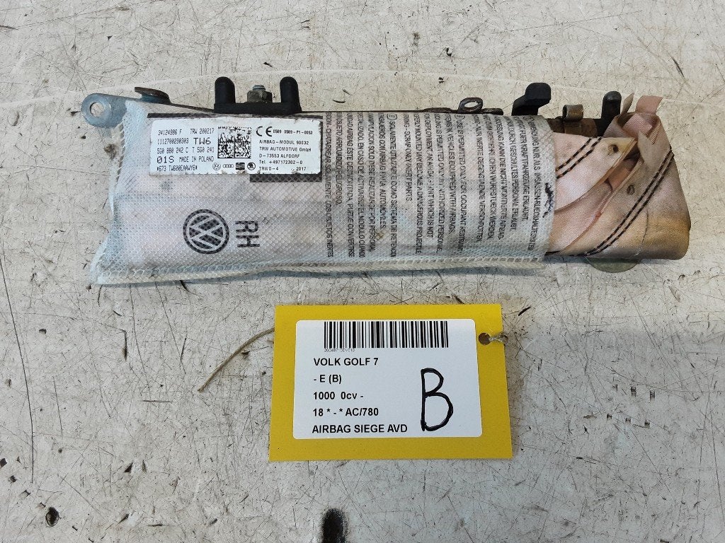 STOEL AIRBAG RECHTS VOOR Golf VII (AUA) (34124986F), Gebruikt, Volkswagen, Volkswagen AG, Kundenbetreuung@volkswagen.de