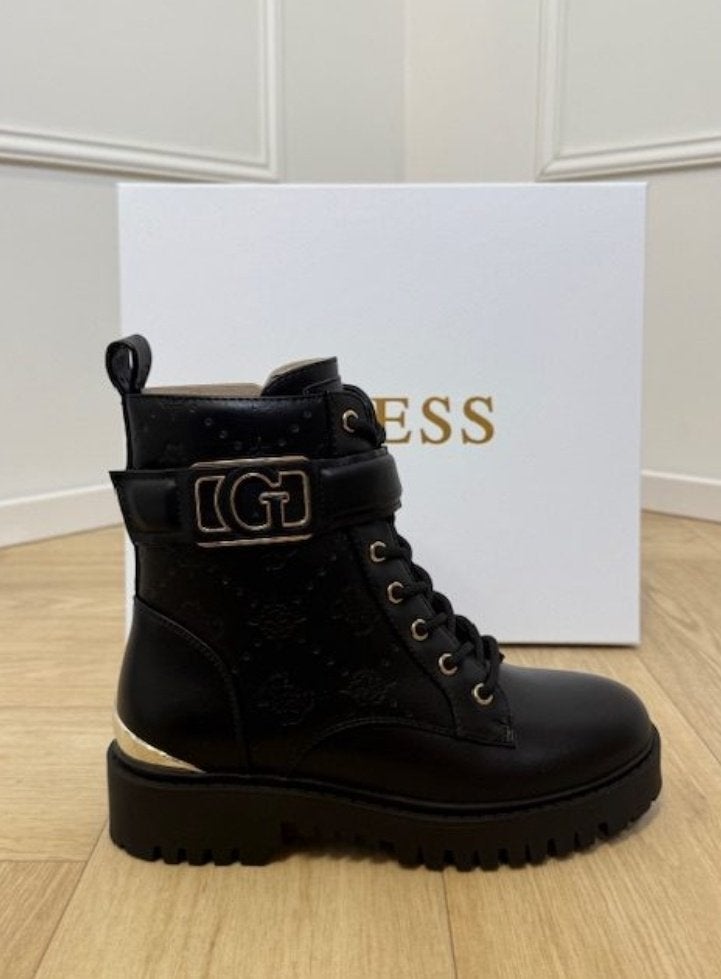 Bottes à lacets Guess avec boucle de talon dorée neuves, Vêtements | Femmes, Chaussures, Neuf, Guess, Boots et Botinnes, Noir