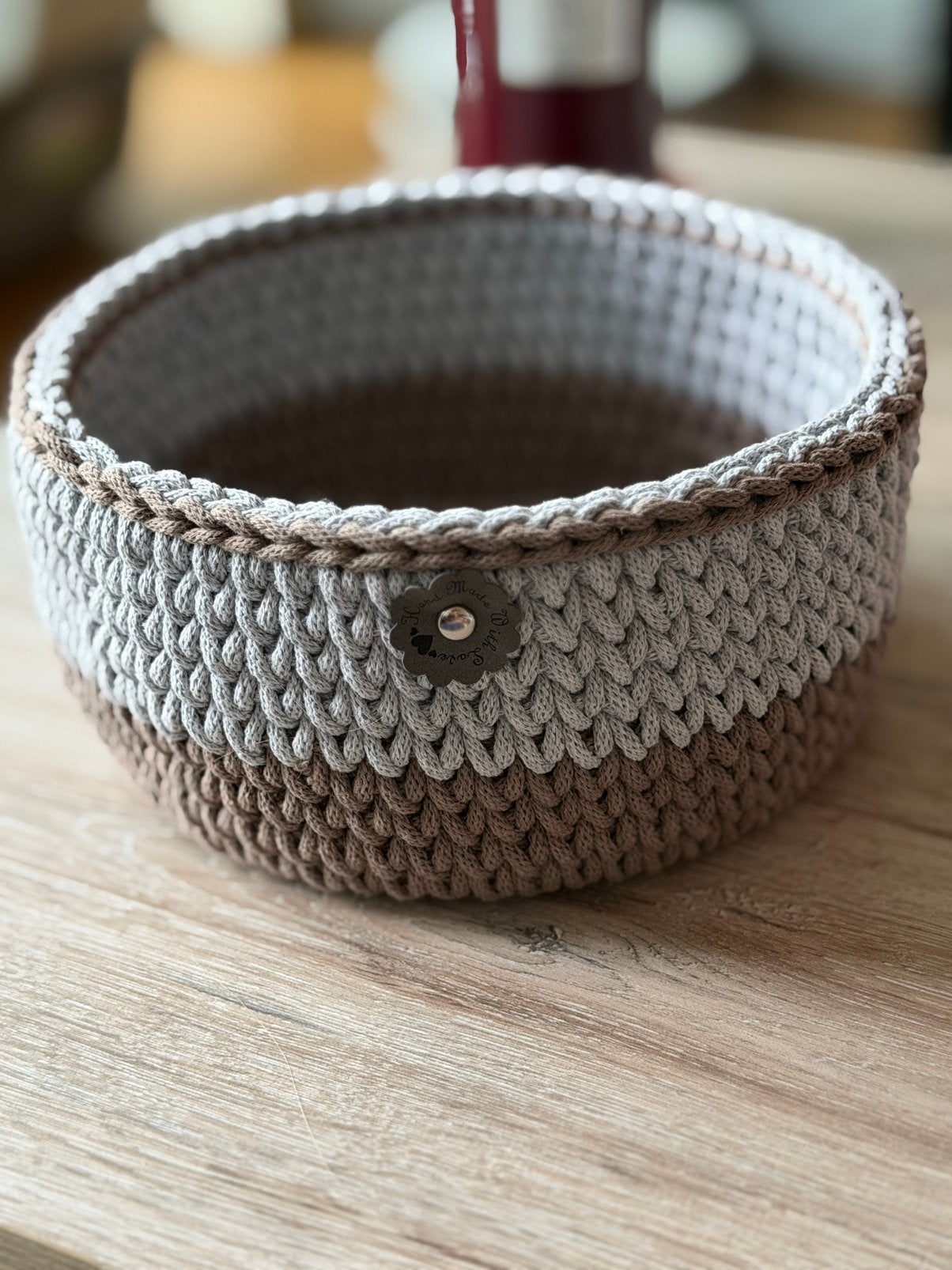 Panier fait main en corde de coton, Enlèvement ou Envoi, Comme neuf, Panier