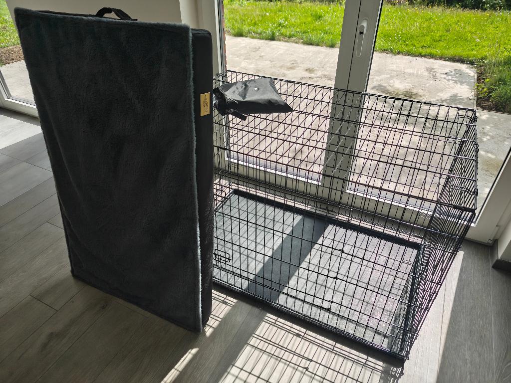Cage chien pliable VOUNOT XXL + Housse + Coussin BINGO PAW, Enlèvement, Utilisé