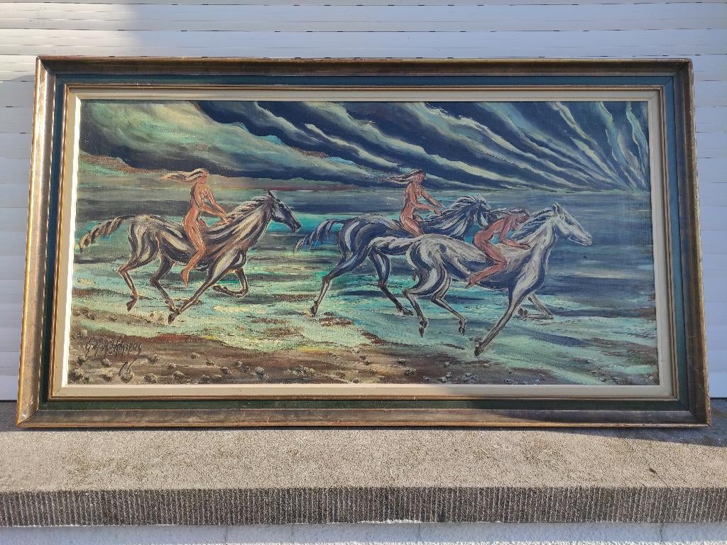 huile sur toile amazone signe, Enlèvement