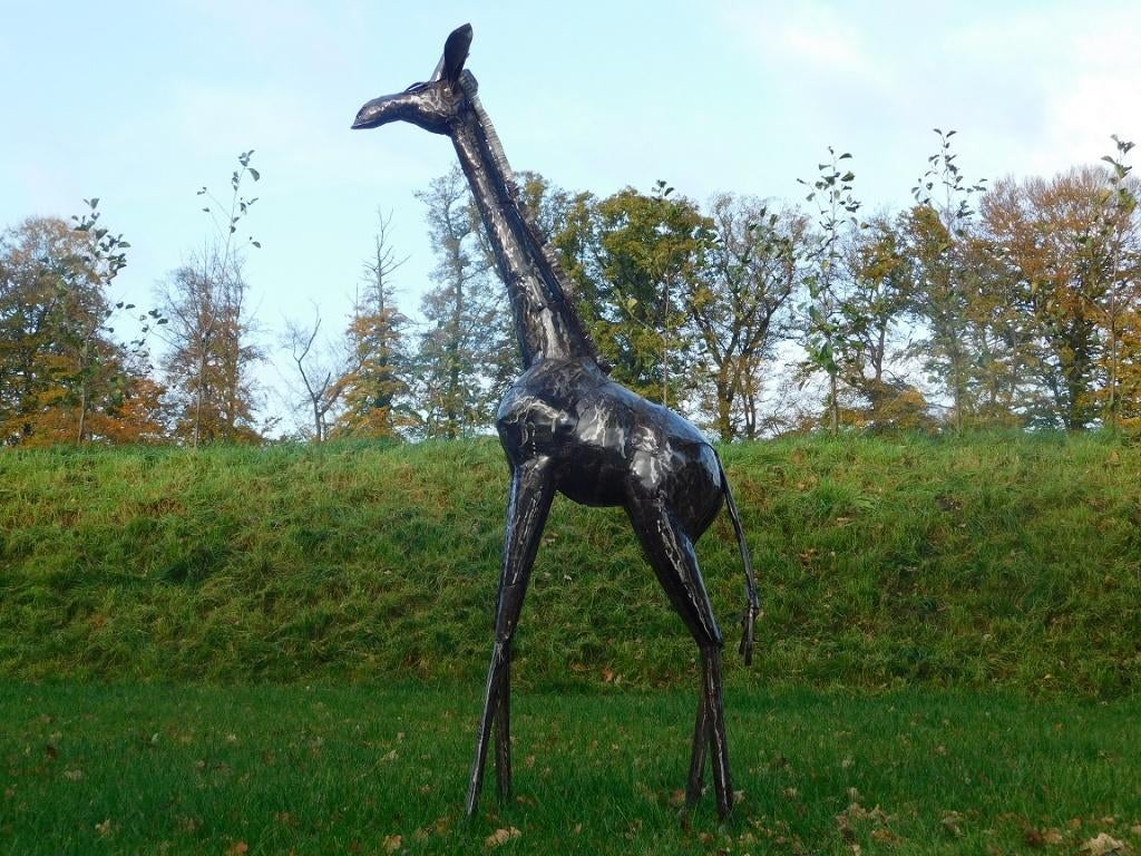 Giraffe Zuri XL - 200 cm - Handgemaakt Metalen Beeld, Antiek en Kunst, Ophalen of Verzenden