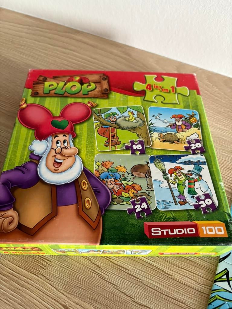 4 Puzzels Studio 100 Plop - 16-20-24-30 stukken, Ophalen, Zo goed als nieuw