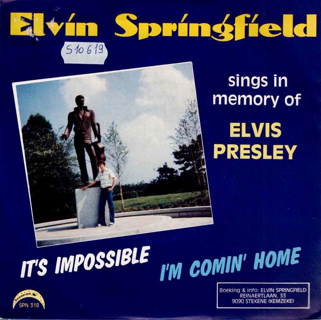 Vinyl, 7"   -   Elvin Springfield – It's Impossible, Enlèvement ou Envoi, Autres formats
