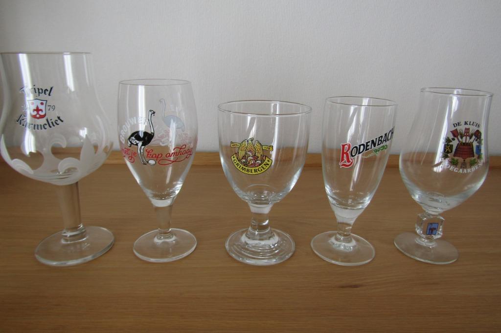 4 bierglazen (Het IJ is verkocht) + 1 Troubadourglas, Verzamelen, Ophalen of Verzenden, Nieuw