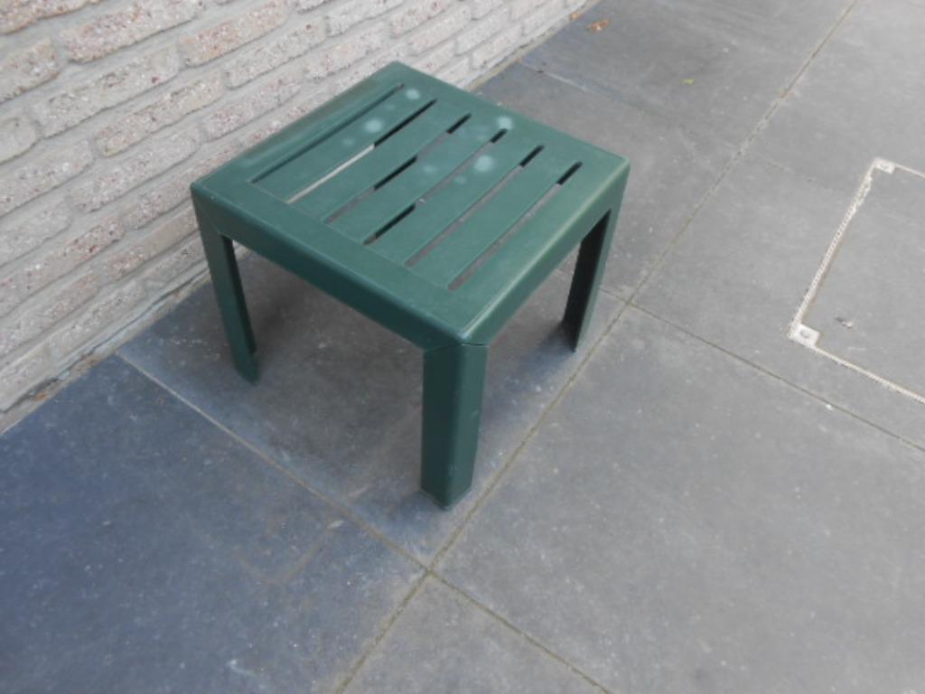 plastick tuinstoeltje groen demonteerbaar tuintafeltje bijze, Ophalen of Verzenden, Gebruikt, Kunststof