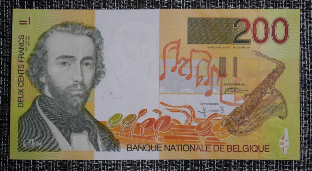 200 Francs Belgische UNC-biljet, Verzenden, Setje