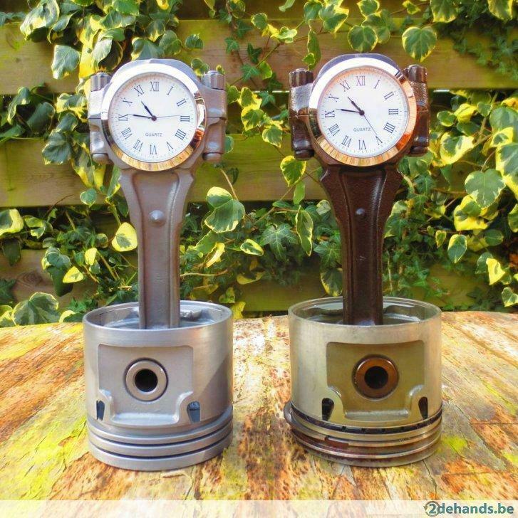 Automobilia klok Piston clock zuiger kolben uhr V8 V12 motor, Ophalen of Verzenden, Nieuw