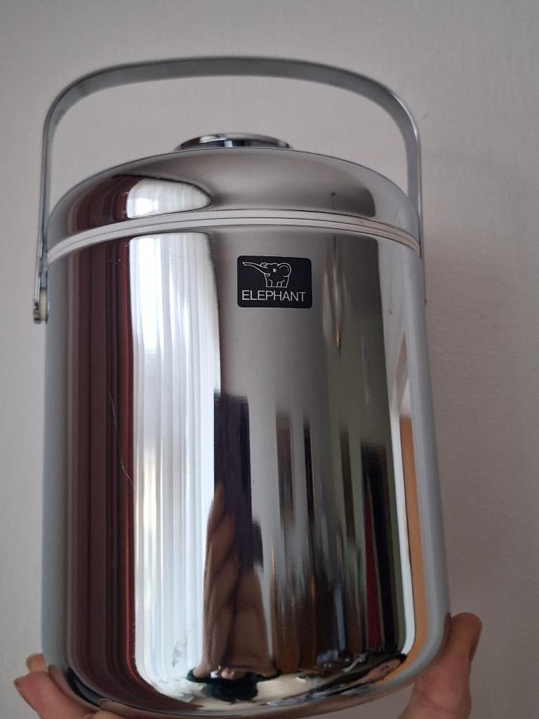 Vintage ijsemmer met ijstang merk  Elifant , 1.3 l, Ophalen of Verzenden