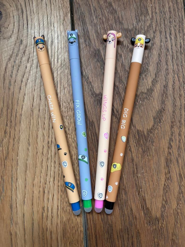 4 Stylos effaçables Pat Patrouille neufs, Enlèvement ou Envoi, Neuf, Crayon ou Feutre