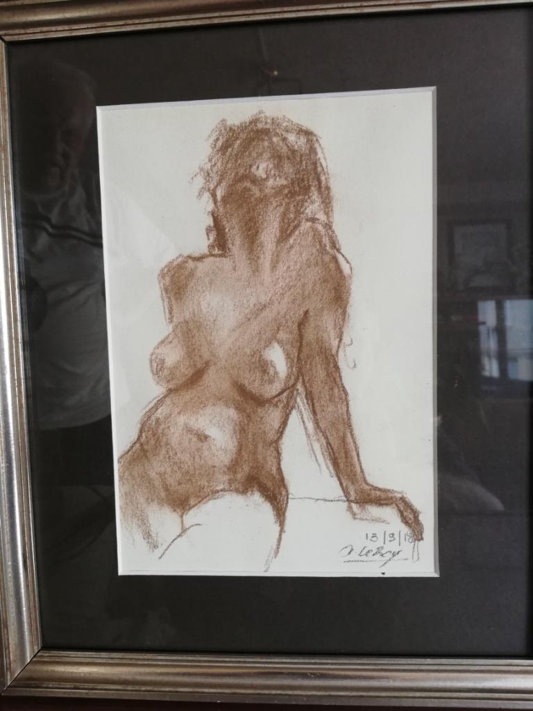 * A. Leroy : dessin au crayon : « Modèle au repos », Enlèvement ou Envoi