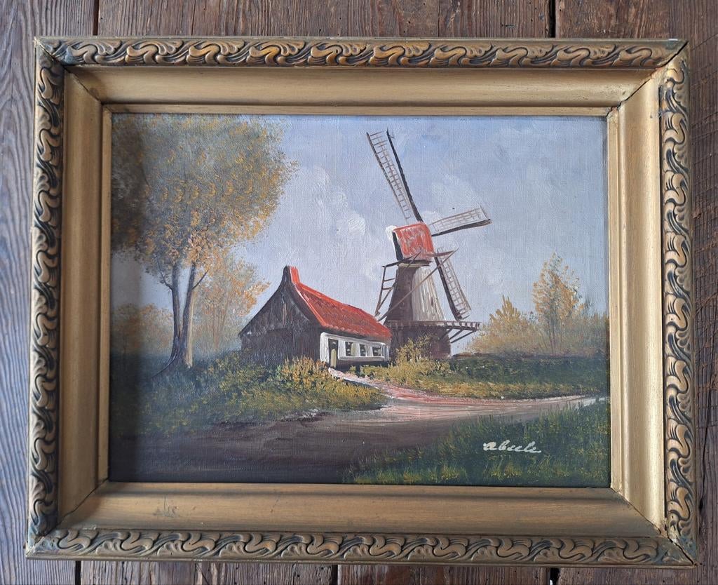 antiek schilderij abeele?, Antiek en Kunst, Ophalen of Verzenden