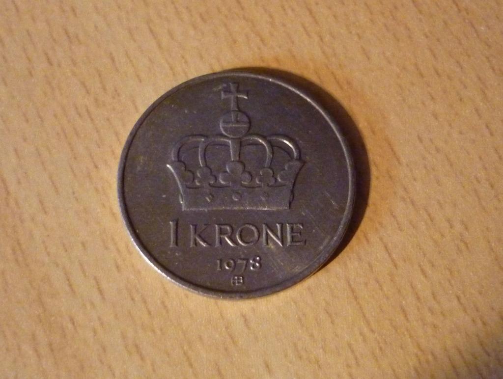1 Noorse Kroon Krone NOK munt collectable coin Noorwegen, Ophalen of Verzenden