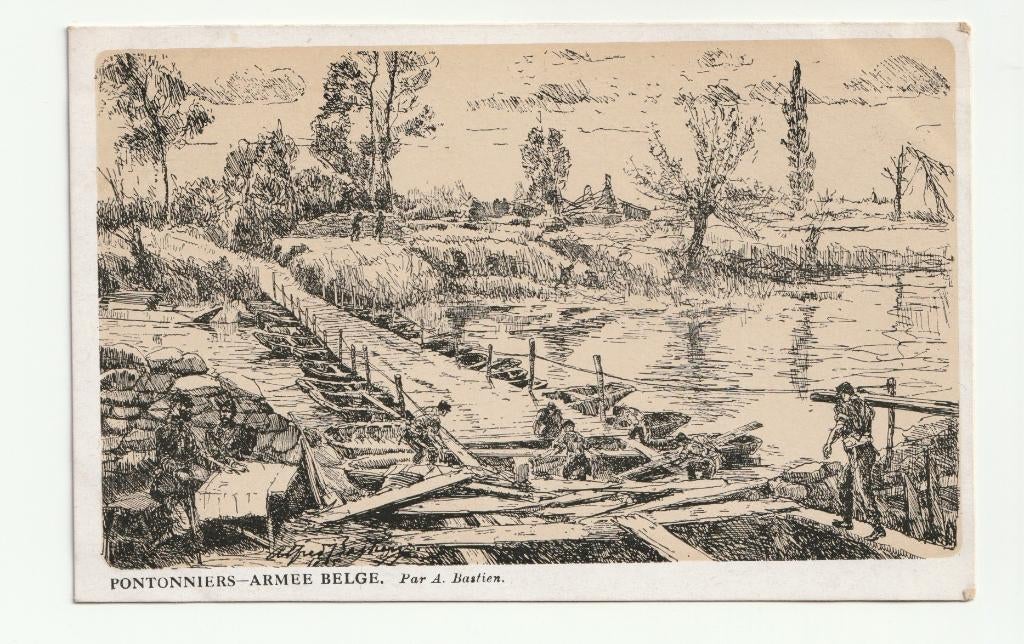 Armée Belge Bastien pontonniers, Collections, Envoi, Avant 1920, Non affranchie, Politique et Histoire