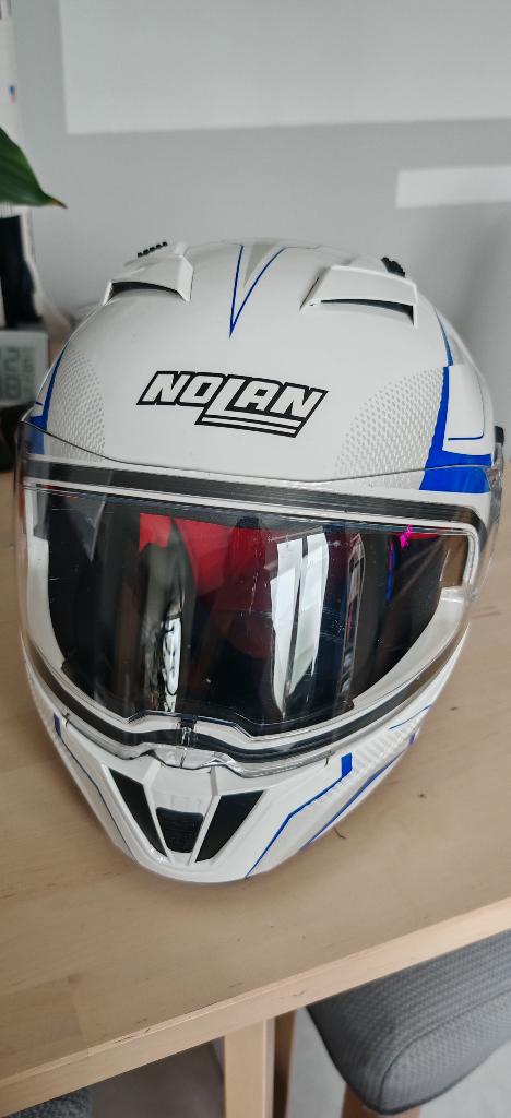 Nolan N86 motorhelm wit/blau maat S, Ophalen, Heren, Nolan, Integraalhelm