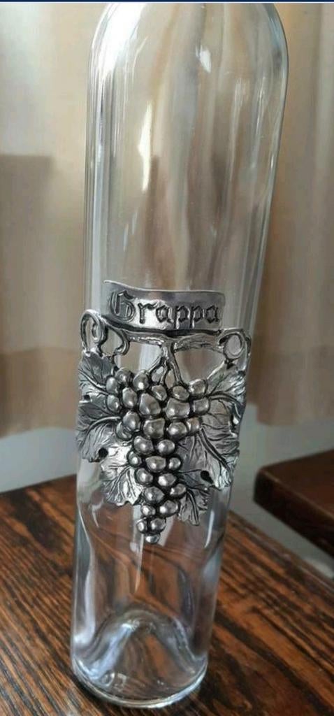 Bouteille en étain à grappa vintage, Collections, Enlèvement ou Envoi, Comme neuf
