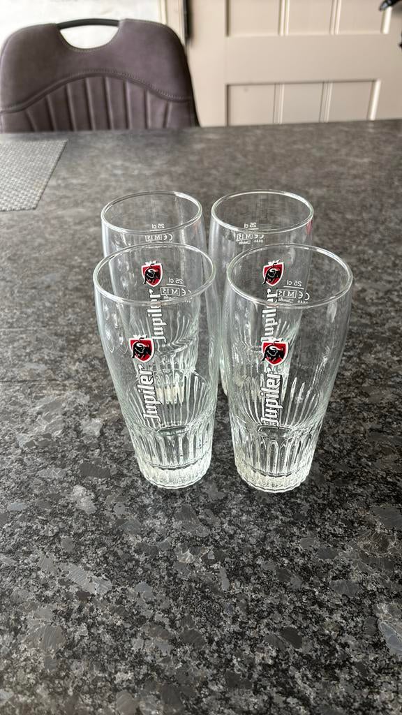 Lot complet de verres Leffe et Jupiler 0,50€, Enlèvement, Comme neuf, Verre à bière