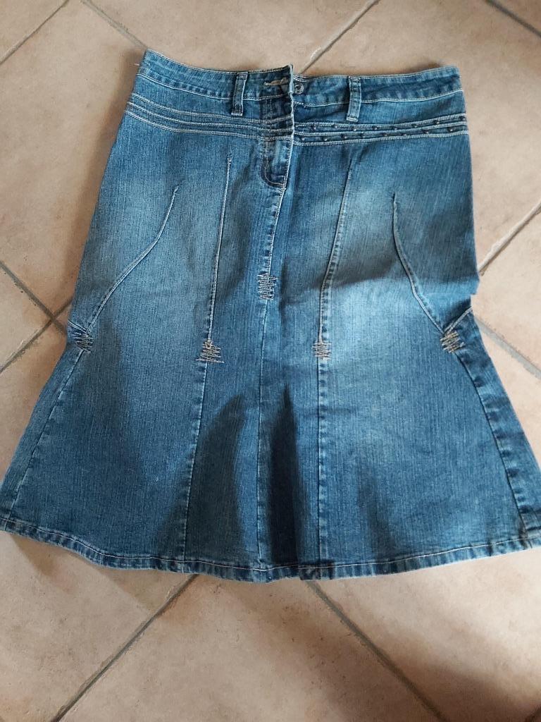 Jeansrok (40-42), Ophalen of Verzenden, Maat 38/40 (M), Knielengte