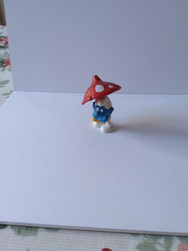 Smurf met paddenstoel, Verzamelen, Ophalen of Verzenden, Gebruikt, Poppetje, Figuurtje of Knuffel